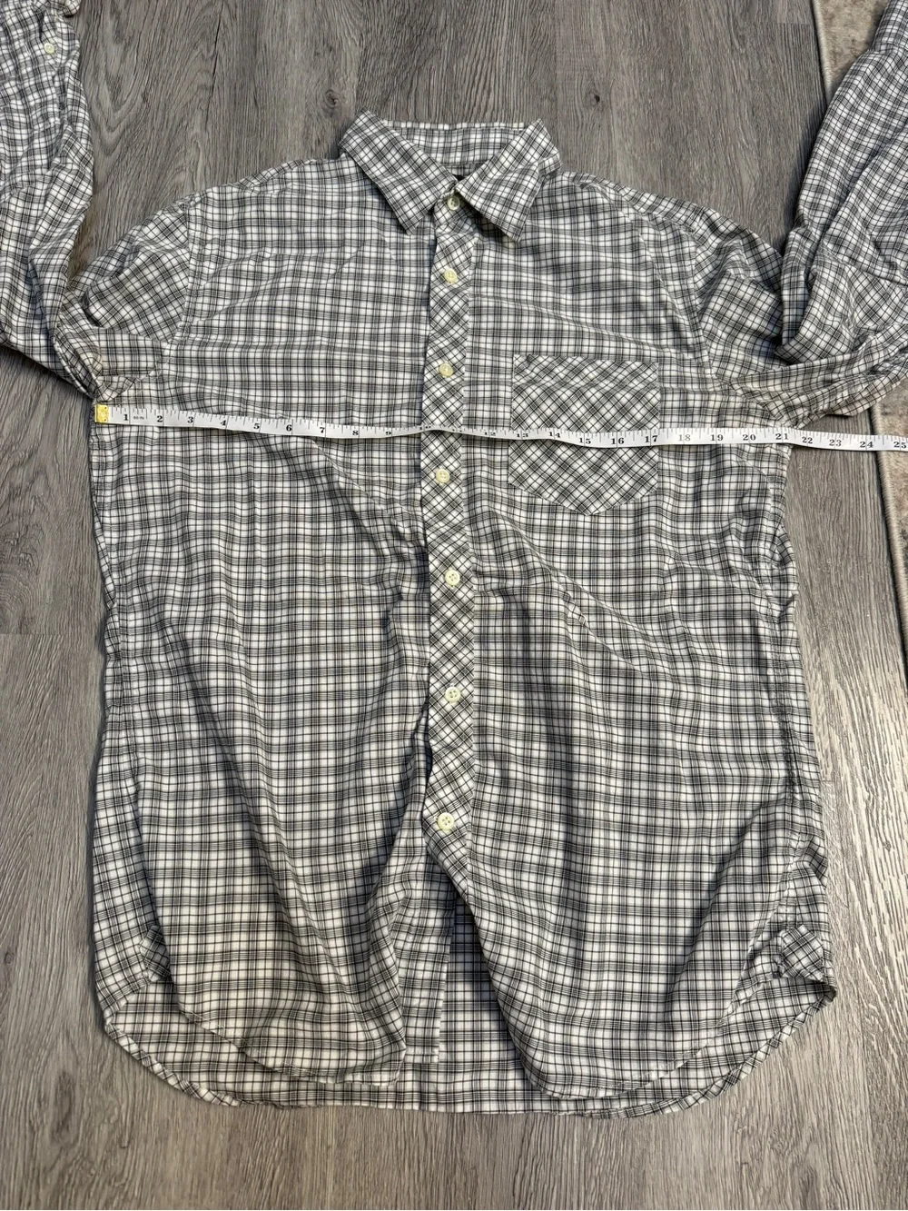 Banana Republic Mens Plaid Long Sleeve Button-Up M 15-15.5 Pocket Fall 2010 EUC